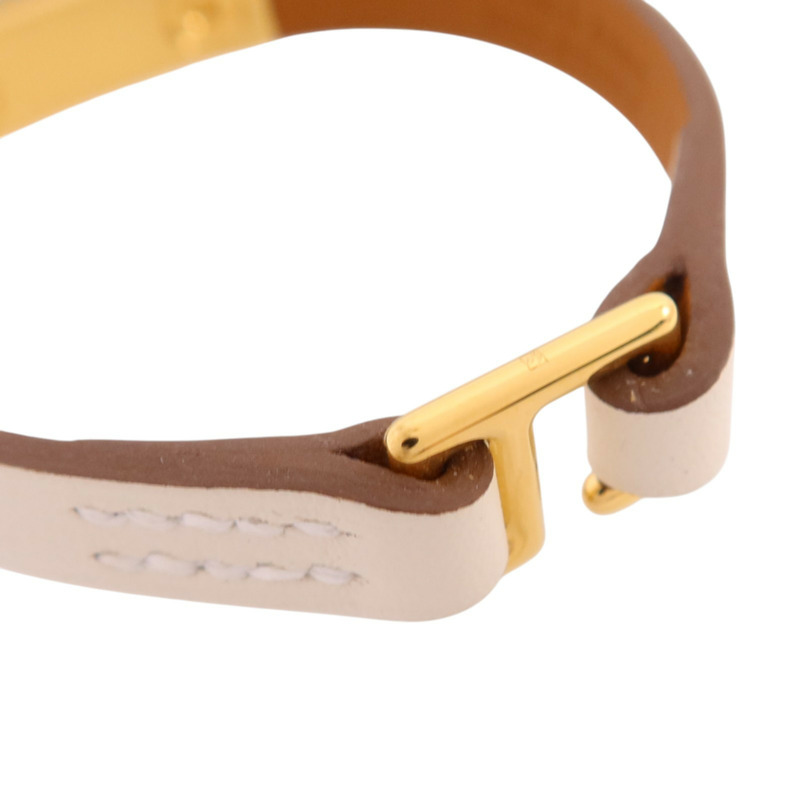HERMES Swift皮革Mini Rivale Bracelet金扣手鏈-8
