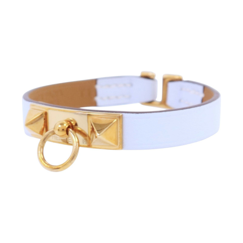 HERMES Swift皮革Mini Rivale Bracelet金扣手鏈-1