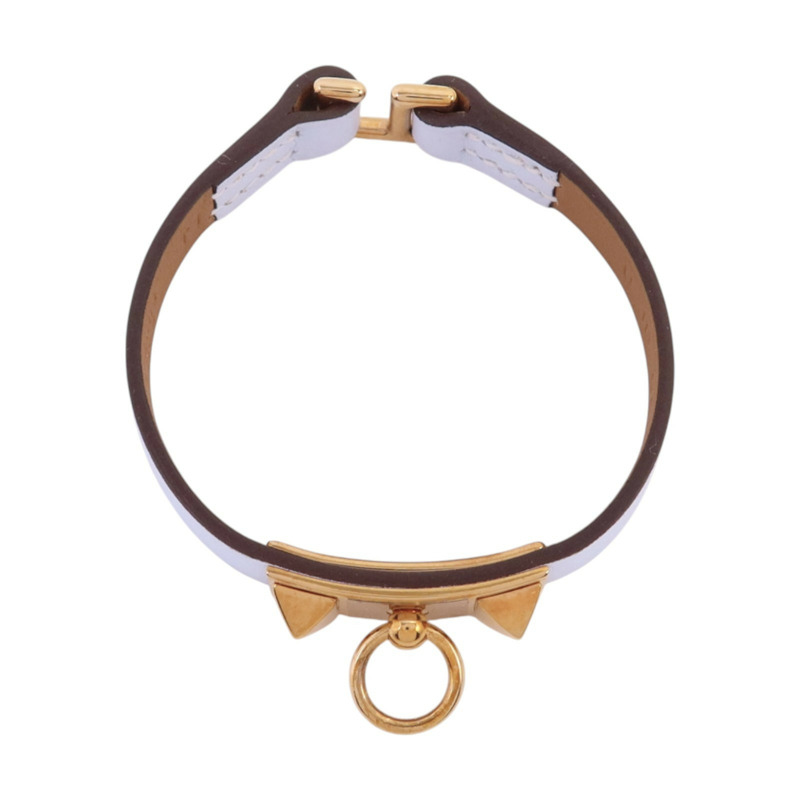 HERMES Swift皮革Mini Rivale Bracelet金扣手鏈-3