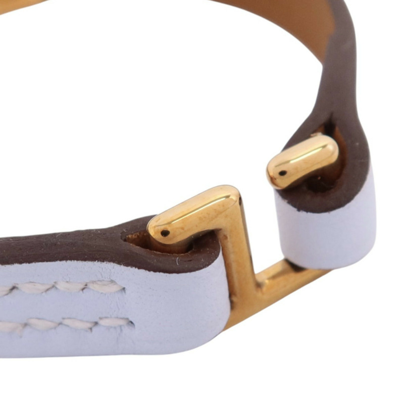 HERMES Swift皮革Mini Rivale Bracelet金扣手鏈-5