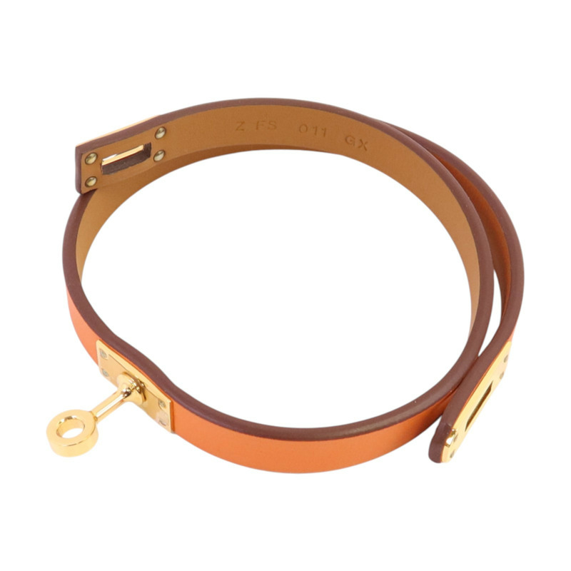 HERMES Swift皮革Mini Kelly Double Tour Bracelet金扣手鏈-8