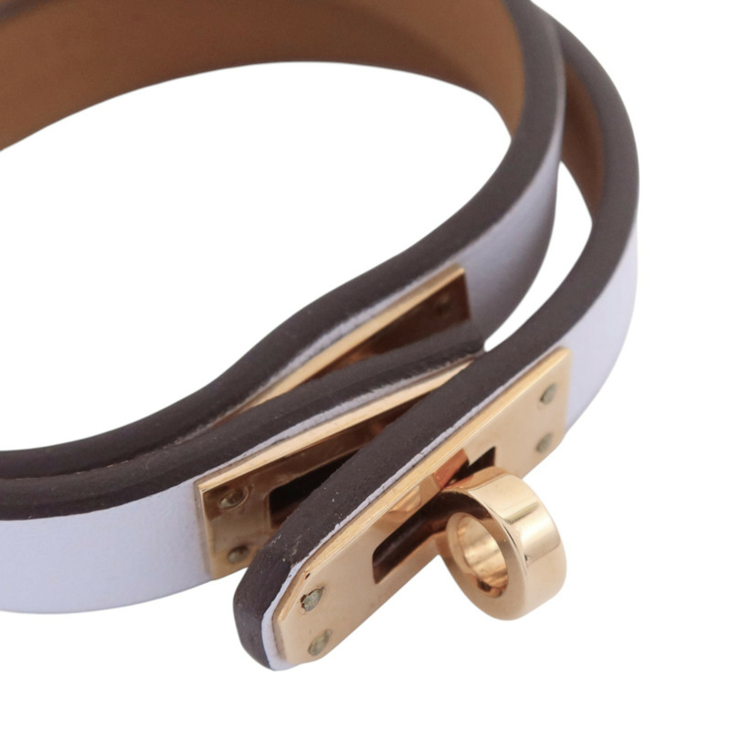 HERMES Swift皮革Double Tour Bracelet金扣手鏈-4