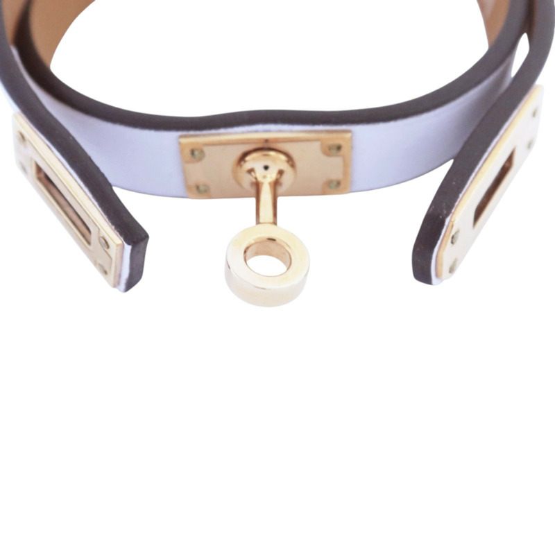HERMES Swift皮革Double Tour Bracelet金扣手鏈-5