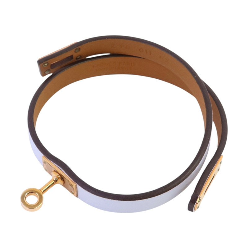 HERMES Swift皮革Double Tour Bracelet金扣手鏈-6