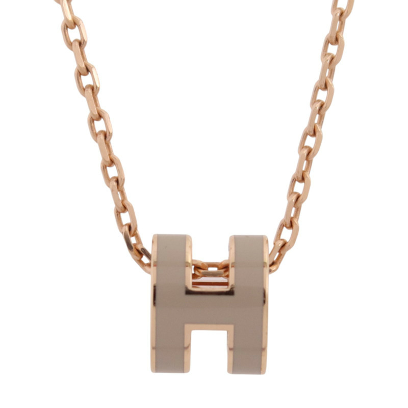 HERMES 金屬/琺瑯Mini Pop H Necklace金扣項鏈-1