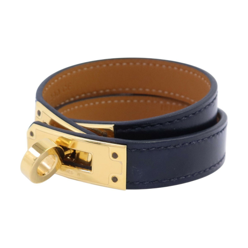 HERMES Swift皮革Kelly Double Tour Bracelet金扣手鏈-1