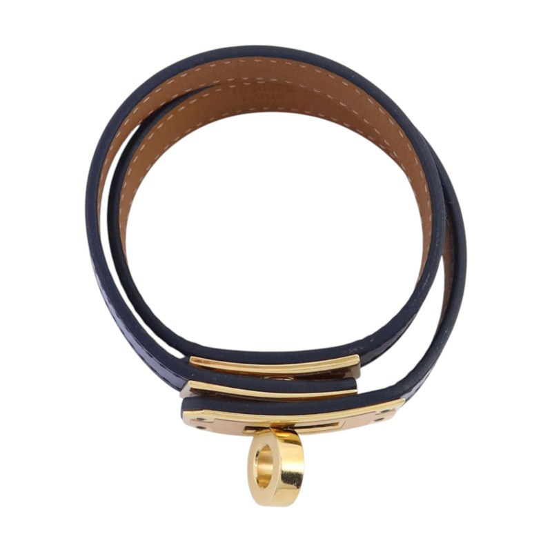 HERMES Swift皮革Kelly Double Tour Bracelet金扣手鏈-3