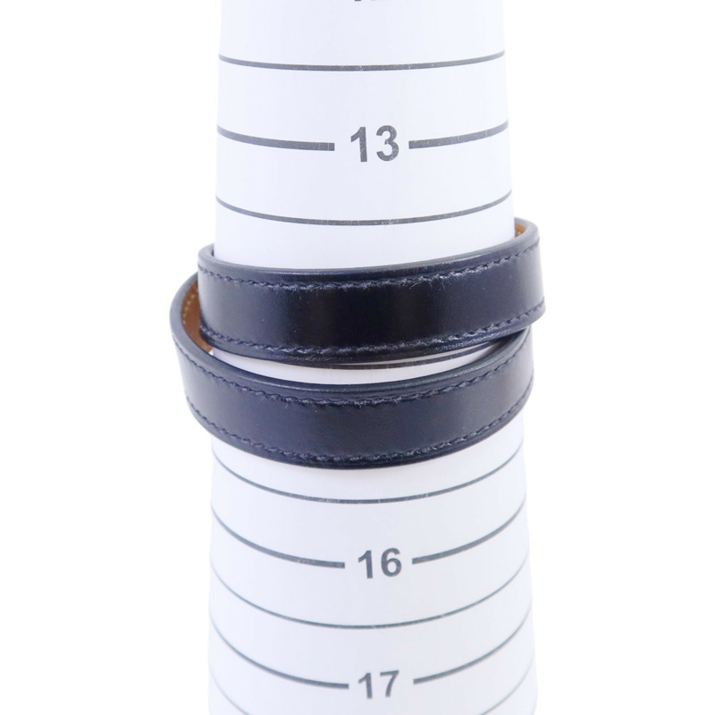 HERMES Swift皮革Kelly Double Tour Bracelet金扣手鏈-9