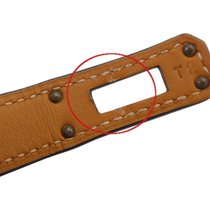 HERMES Swift皮革Kelly Double Tour Bracelet金扣手鏈-11