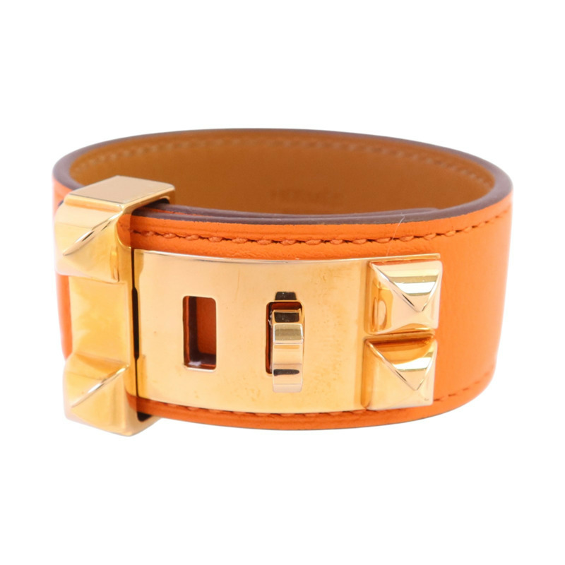 HERMES Swift皮革Collier De Chien 24 Bracelet金扣手鏈-0