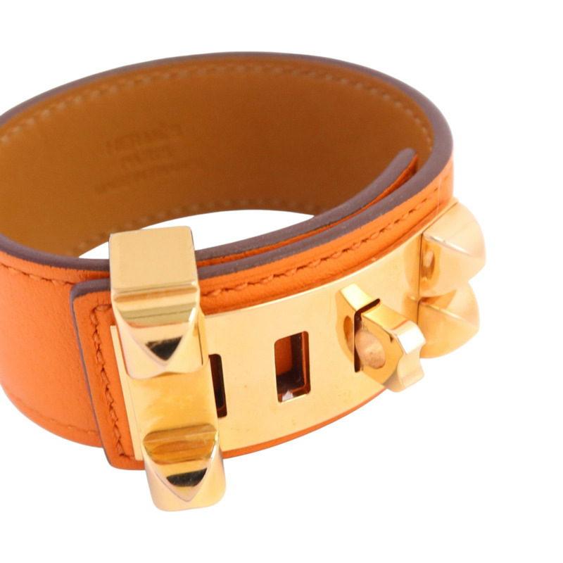 HERMES Swift皮革Collier De Chien 24 Bracelet金扣手鏈-3