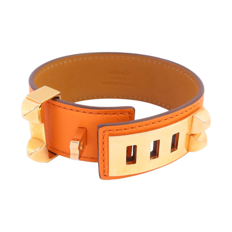 HERMES Swift皮革Collier De Chien 24 Bracelet金扣手鏈-4