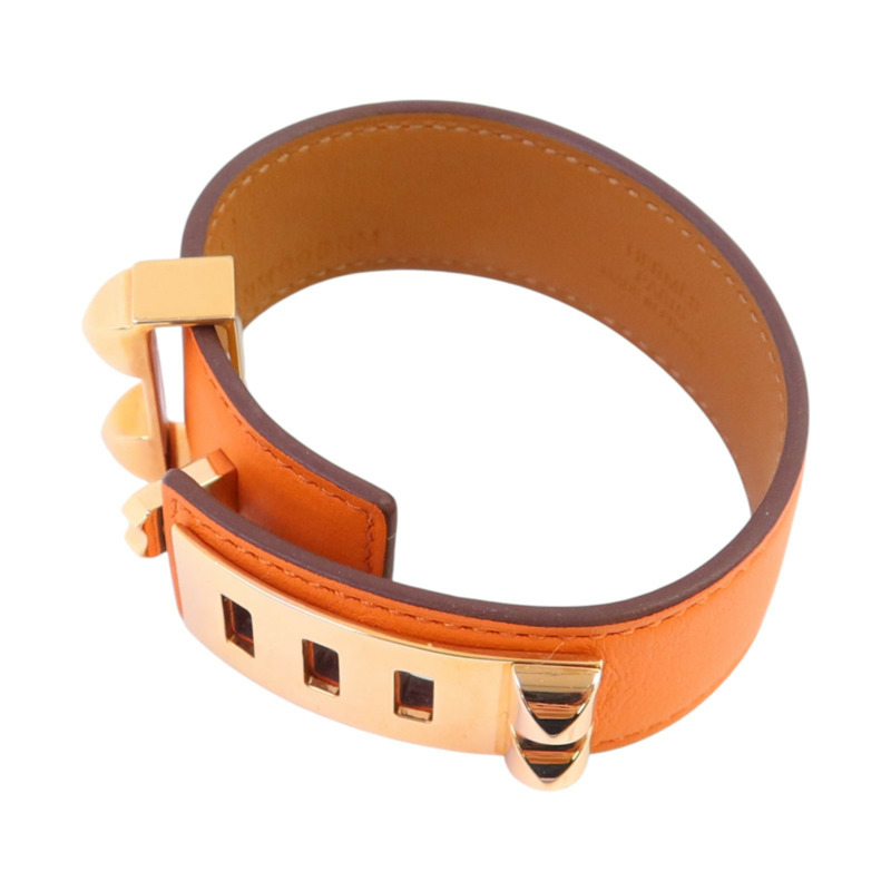 HERMES Swift皮革Collier De Chien 24 Bracelet金扣手鏈-5