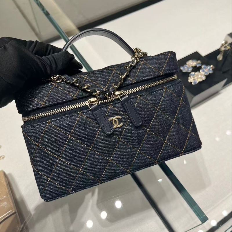 Chanel香奈兒26P藍色牛仔布LP手柄長盒子限定版-2