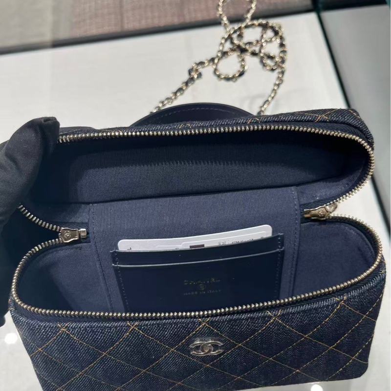 Chanel香奈兒26P藍色牛仔布LP手柄長盒子限定版-5