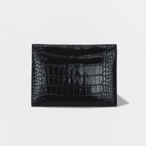 「JL精品代購」極新 Hermes 愛馬仕方塊鱷 黑長夾