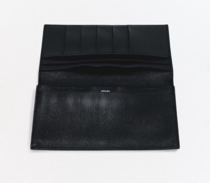 「JL精品代購」極新 Hermes 愛馬仕方塊鱷 黑長夾-3