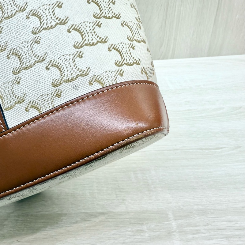 CELINE白原花牛皮Bucket小號水桶包191442CAS.04LU-11