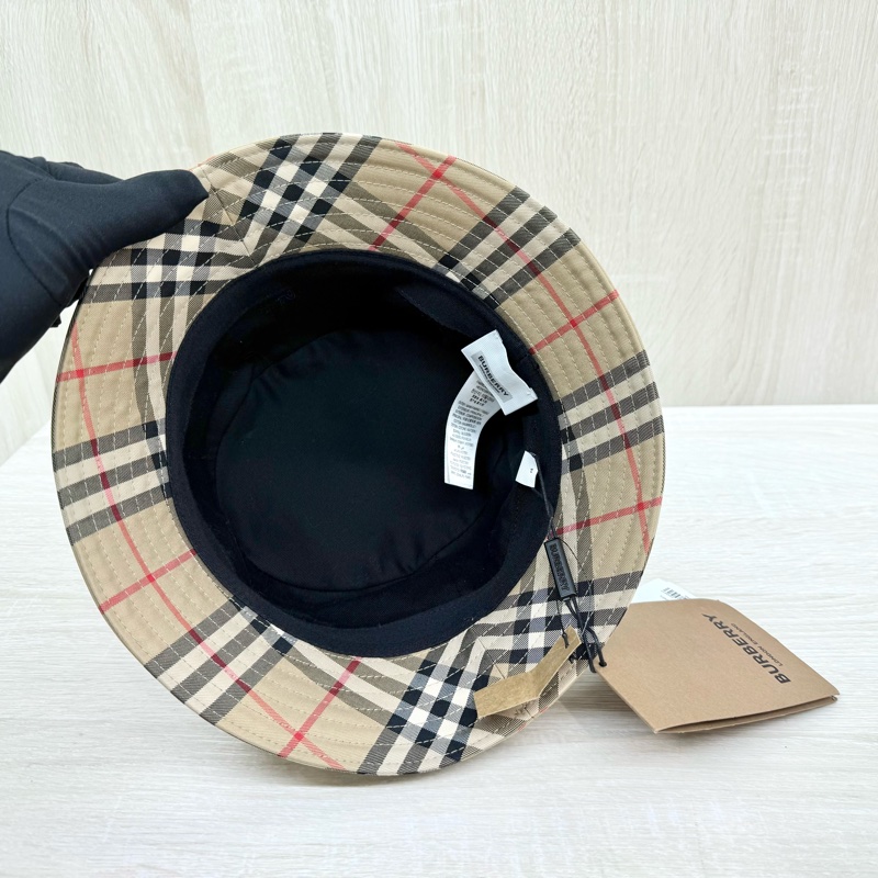 BURBERRY卡其格紋漁夫帽-5