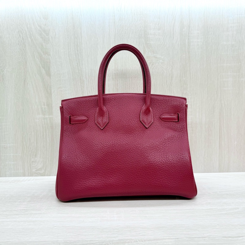Hermes寶石紅山羊皮銀扣birkin 30cm-1
