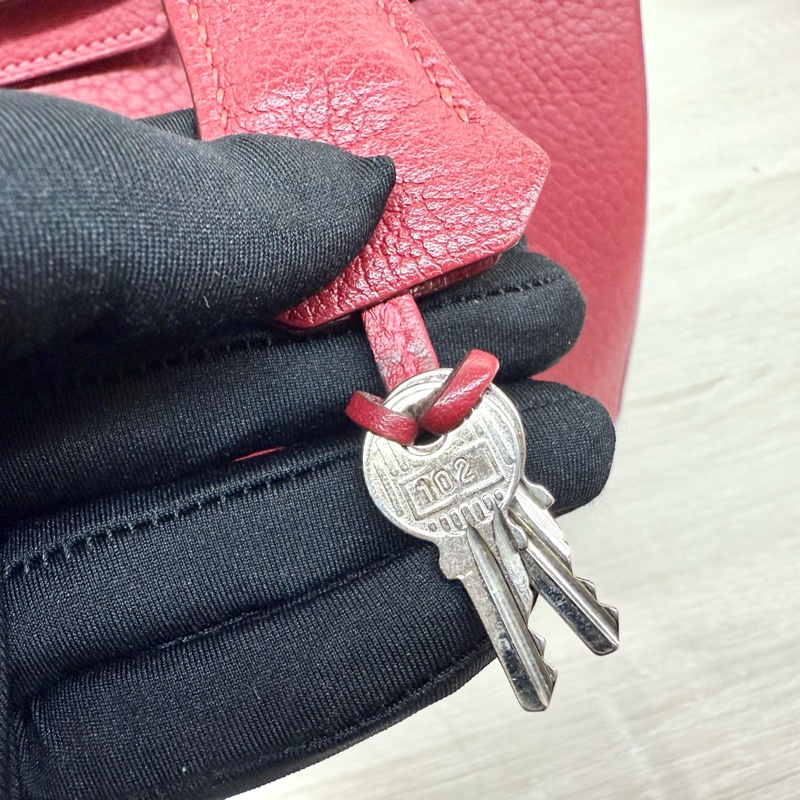 Hermes寶石紅山羊皮銀扣birkin 30cm-13