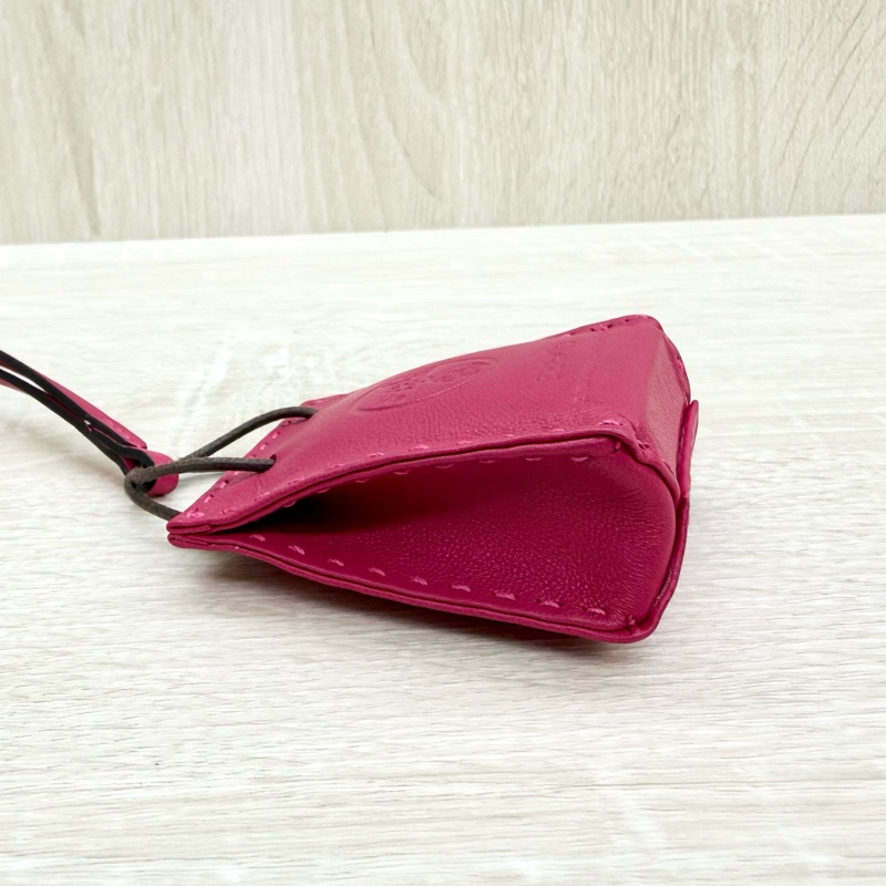 HERMES 桃色紙袋樣式吊飾-3