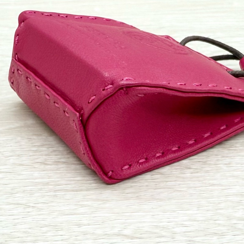 HERMES 桃色紙袋樣式吊飾-10