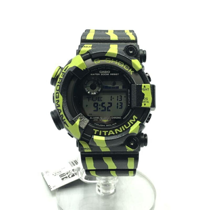 卡西歐 G-SHOCK FROGMAN GW-8200TPF-1JR 手錶,黑色/綠色配色,毒箭蛙圖案-0