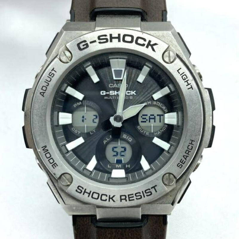 卡西歐 G-SHOCK G-STEEL GST-W130L-1AJF 電波太陽能手錶,黑色、銀色和棕色可選-0