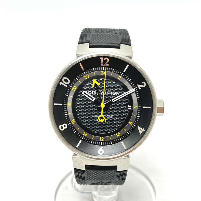 路易威登 Q8D30 Tambour Moon GMT 自動腕錶,不鏽鋼材質,男士,銀色-0