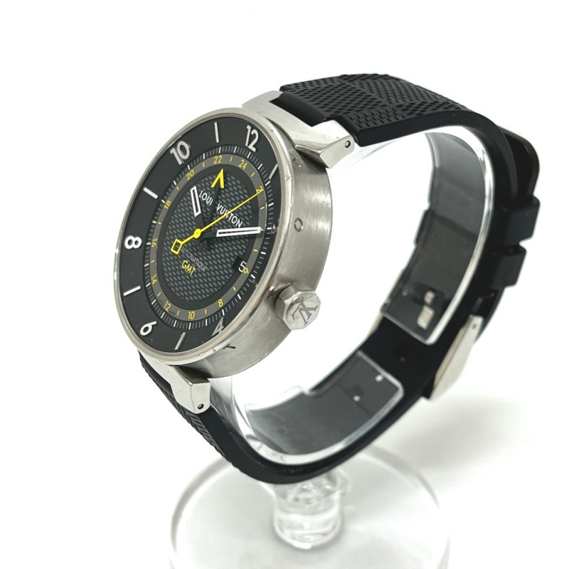 路易威登 Q8D30 Tambour Moon GMT 自動腕錶,不鏽鋼材質,男士,銀色-1