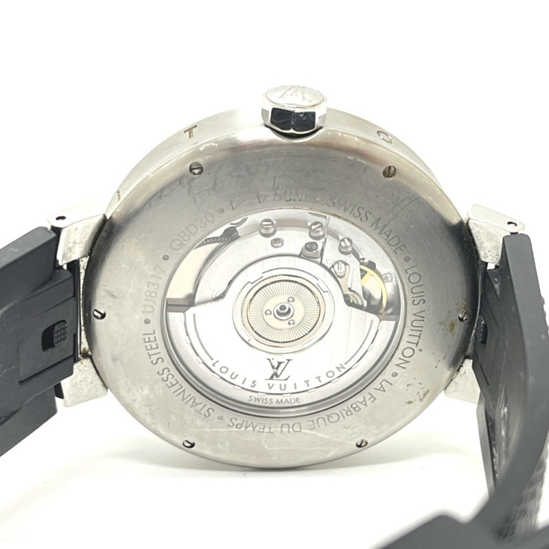路易威登 Q8D30 Tambour Moon GMT 自動腕錶,不鏽鋼材質,男士,銀色-7