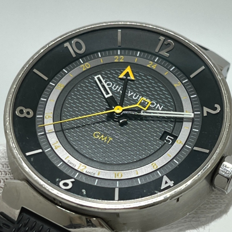 路易威登 Q8D30 Tambour Moon GMT 自動腕錶,不鏽鋼材質,男士,銀色-15