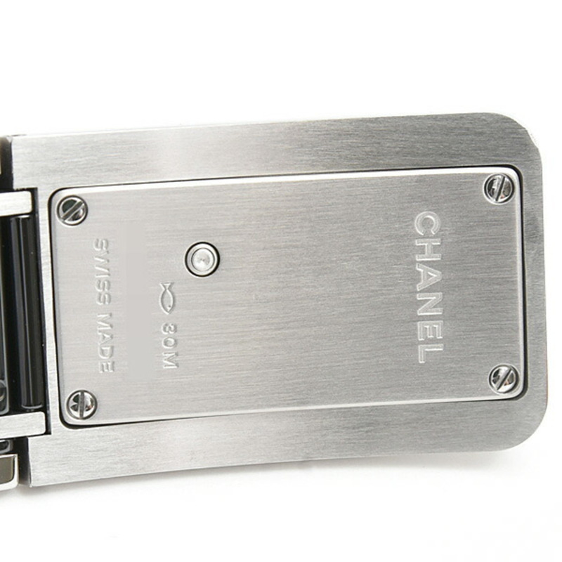 香奈兒女士Code Coco腕錶,鑲鑽錶圈,電池驅動,黑色錶盤,陶瓷和不銹鋼材質,CHANEL H5148-5