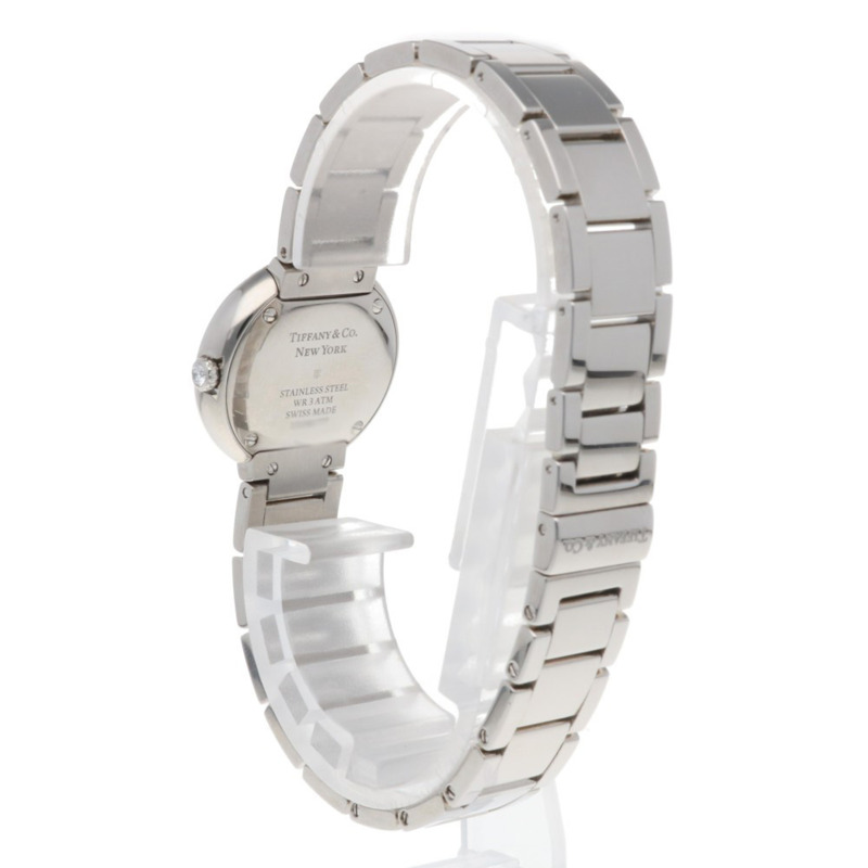 Tiffany Atlas 雙針腕錶,不鏽鋼材質,型號 62867469,石英機芯,翻新,二手,女士腕錶,TIFFANY & Co.,鑲鑽錶圈,刻度-4