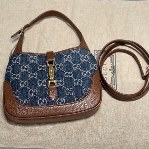 「JL精品代購」98新 Gucci 丹寧Jackie 1961 mini