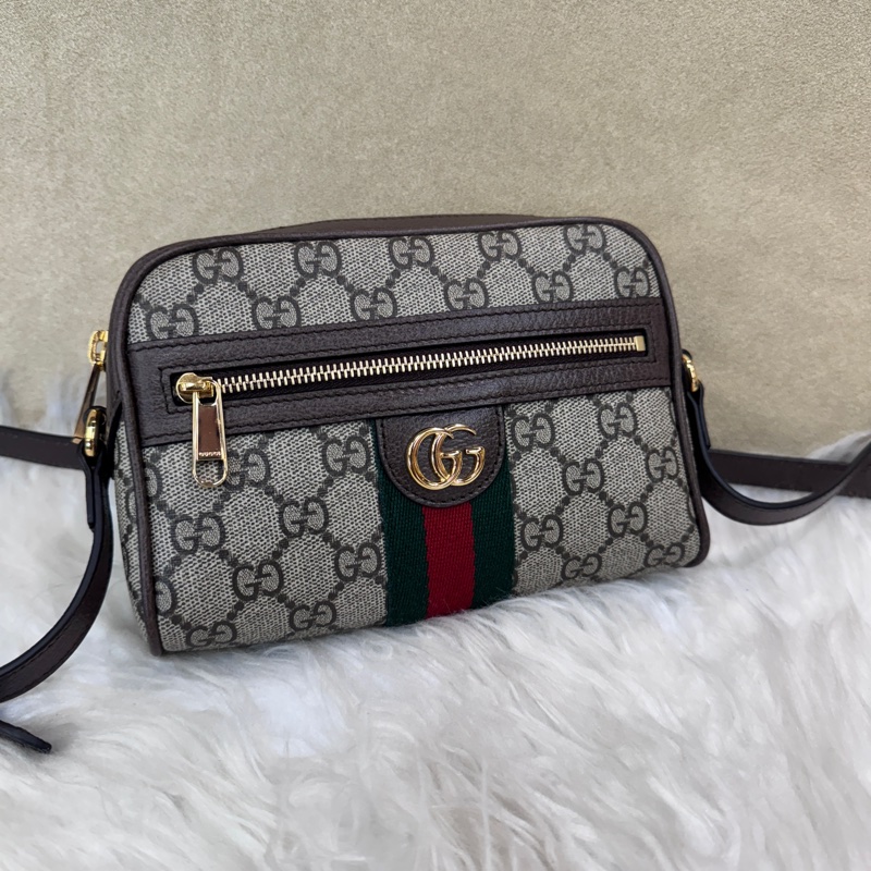 Gucci Ophidia Pvc 拉鍊斜背包 近全新-0
