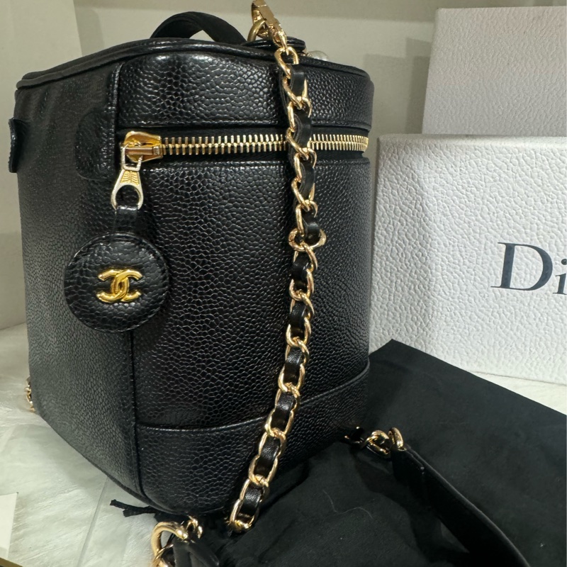 Chanel 荔枝黑金 化妝箱-5