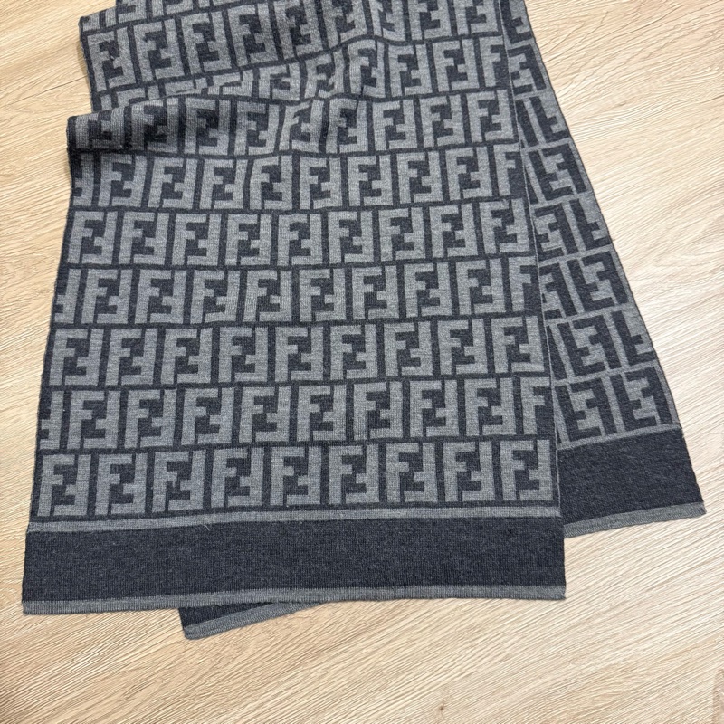 瑞奇二手精品 Fendi 滿版logo 圍巾-3