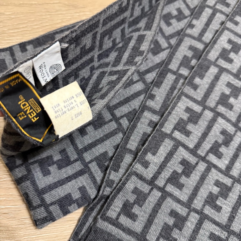 瑞奇二手精品 Fendi 滿版logo 圍巾-4