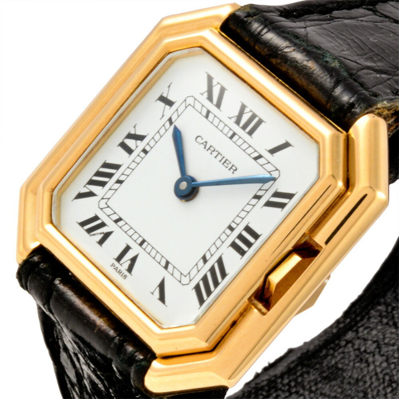 卡地亞Santur SM腕錶，手動上鍊，白色錶盤，18K金，女士款-8