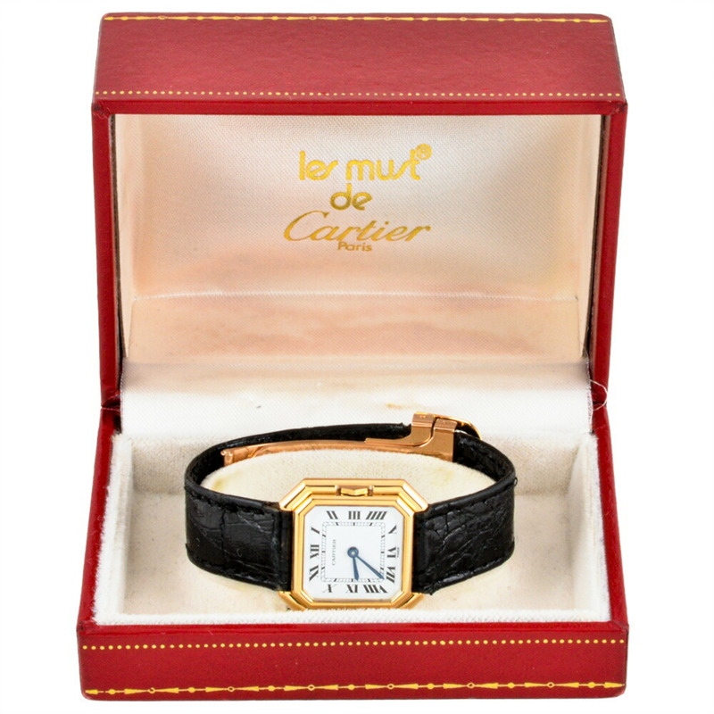 卡地亞Santur SM腕錶，手動上鍊，白色錶盤，18K金，女士款-9
