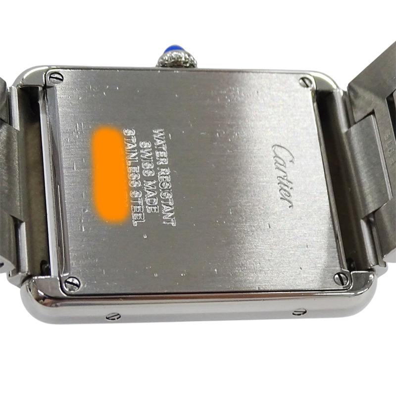 卡地亞 Tank Solo LM 男士石英錶，不鏽鋼，銀色，方形，拋光，W5200014-6