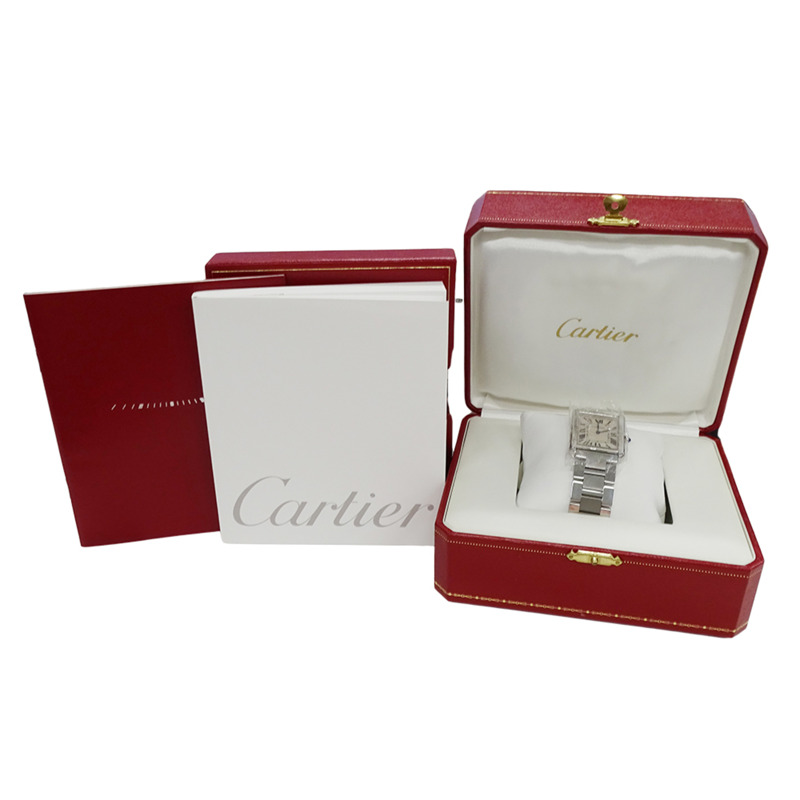 卡地亞 Tank Solo LM 男士石英錶，不鏽鋼，銀色，方形，拋光，W5200014-7