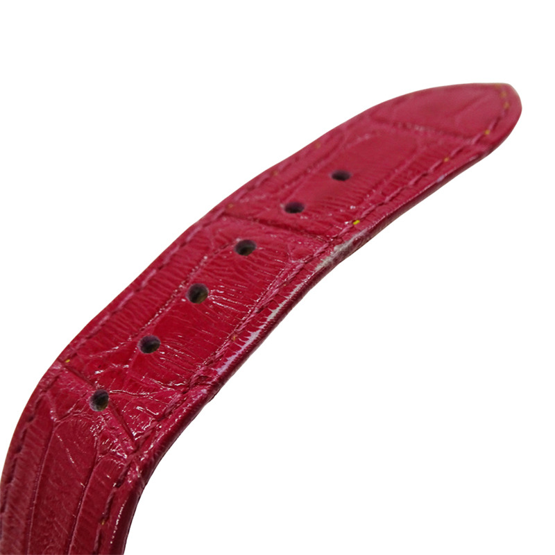 路易威登男士 Tambour Slim 腕錶,金屬花卉圖案,GM 石英機芯,QZ 不鏽鋼錶殼搭配皮革錶帶,銀色和粉紅色拋光,QA016-10