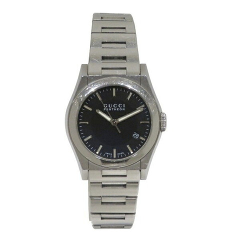 Gucci Pantheon 115.4 男士石英腕錶，黑色錶盤，附日期顯示