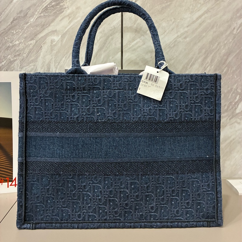 Dior 托特包 老花牛仔刺繡款-1