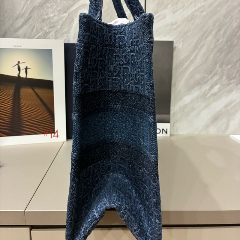 Dior 托特包 老花牛仔刺繡款-4
