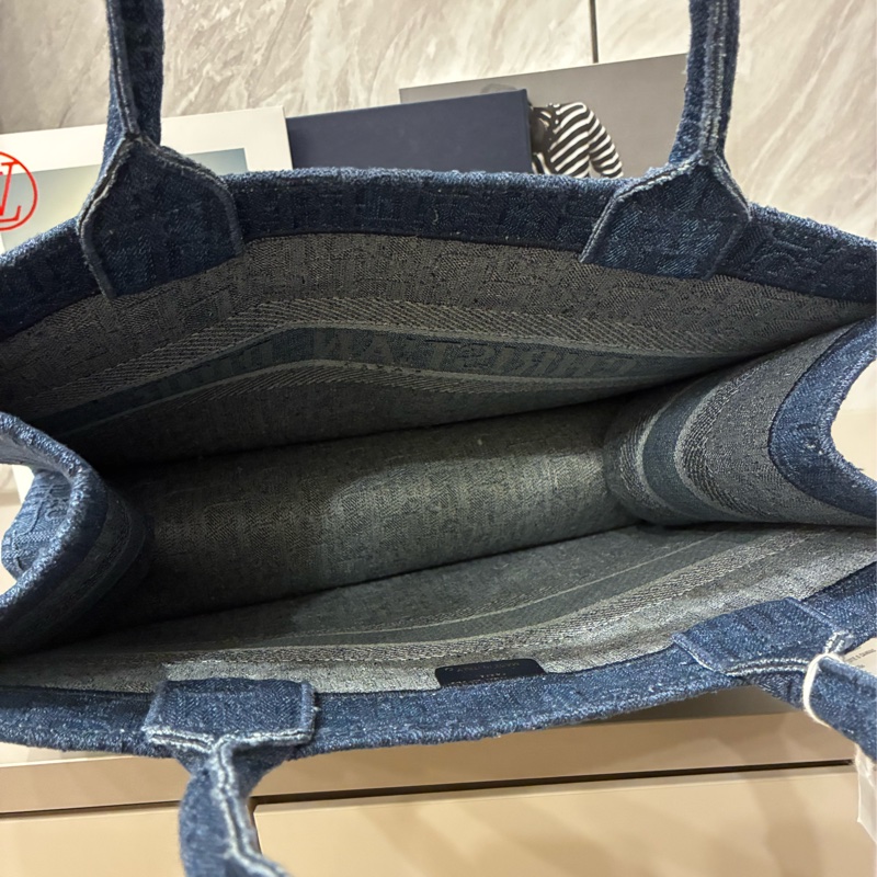 Dior 托特包 老花牛仔刺繡款-5