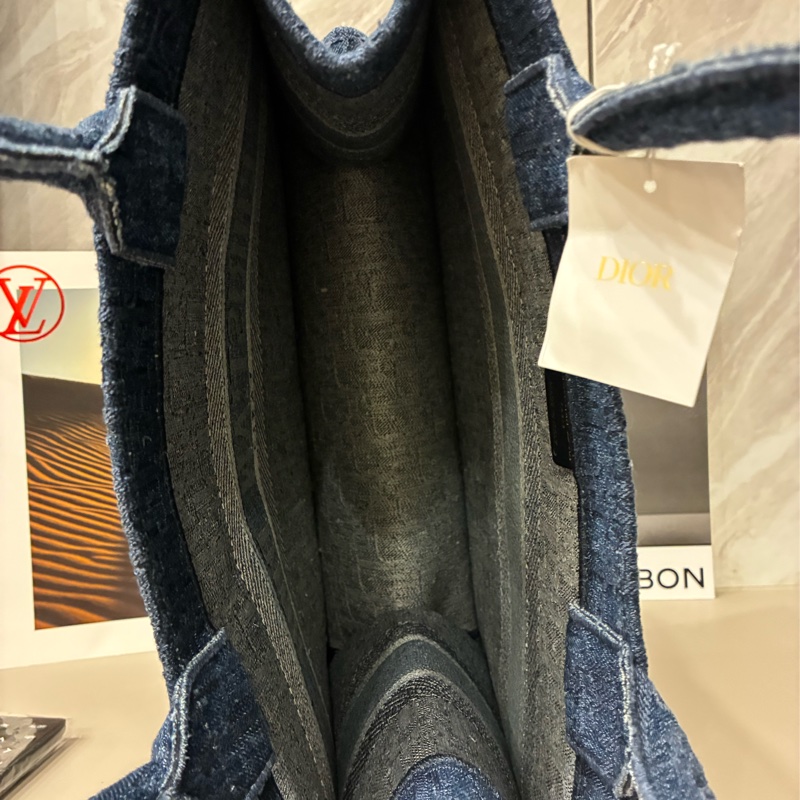 Dior 托特包 老花牛仔刺繡款-6